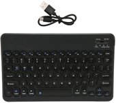 Teclado inalámbrico Bluetooth de 10 pulgadas, ultrafino, conexión estable, silencioso, resistente al agua, para tableta y portátil. negro