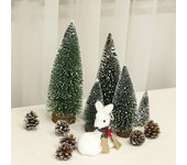 Adornos navideños teñidos con Bai Xuesong mini árbol de Navidad agujas de pino adornos de escritorio árboles pequeños