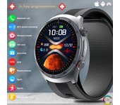 SACOSDING Reloj inteligente para hombre, con bomba de aire, esfigmomanómetro, ECG, presión arterial, transmisión por voz, airbag, pulsera, monitorización de la salud, reloj inteligente negro