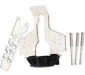 1 juego de accesorios para afilar sierras, afilador, guía, adaptador de taladro para accesorio rotatorio de taladro plata