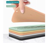 Práctica almohadilla escurridora apta para lavavajillas, protector contra salpicaduras para fregadero, alfombrilla de drenaje para grifo, herramienta de cocina gris