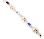 Les Trésors De Lily [D7346] - Bracelet Argent 'Dolphins' Bleu argenté - 7 mm azul