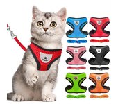 Correa para mascotas, chaleco de cuerda para perros y gatos, arnés transpirable de malla para mascotas XL negro