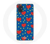 Coque pour Samsung Galaxy A71 BTS Bangtan Garçons BT21 TATA de V Fond Bleu