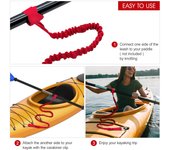 Paquete de 4 correas de paleta para Kayak, correa para caña de Kayak en espiral, ligera y estirable, cordón para navegación SUP negro
