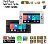 Android Car Radio Reproductor Multimedia Estéreo 2 DIN Para Ford Focus 2007 Mondeo S-max C MAX Kuga Galaxy Fiesta Transit Fusion Carplay BT GPS Wifi 2+32GB 1+16GB negro