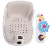 Banco de baño para bebés, taburete de seguridad antivuelco con sensor de temperatura, silla de ducha para niños pequeños