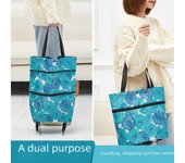Carrito portátil plegable con bolsa de compras convertible
