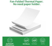 100 piezas de papel térmico para impresora A4 plegado de larga duración, para impresora portátil A40 y Brother Pocketjet Pj762/pj763mfi, Hprt Mt800/mt800q champagne