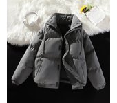 Abrigo de algodón para hombre, chaqueta de estilo coreano, abrigo de algodón verde de moda de invierno, abrigo de pan con cuello alto grueso, abrigo de algodón cálido informal para hombres S