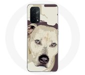 Coque pour Oppo A74 5G Chien de Pitbull Blanc