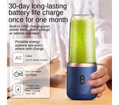 1 exprimidor eléctrico pequeño portátil azul/rosa con cuchillas de acero inoxidable, exprimidor automático de frutas, licuadora para batidos, herramienta de cocina