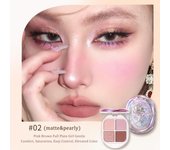 Paleta de sombras de ojos, 4 colores, marrón, brillo mate, sombra de ojos, colorete, pigmentos para ojos, maquillaje cosmético