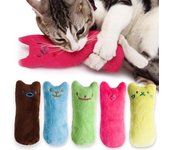 Juguetes interactivos de peluche para gatos, divertidos juguetes de hierba gatera para masticar, garras y mordeduras de pulgar, menta para gatos. amarillo
