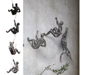 Estatua artística realista de apariencia Retro, artesanía delicada, escalador de roca, colgante de resina de escalador americano B negro