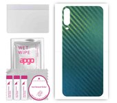 apgo Protective Skin Sticker for the back compatible with Wiko View4, Wrap Film, Foil, Vinyl - Pattern Carbon Chameleon CAKA1