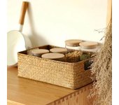 Cesta tejida para organizar artículos diversos, cestas de almacenamiento, cajón, armario, organizador de escritorio, caja, cesta de mimbre