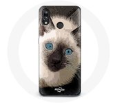 Coque pour Huawei P20 Lite Chat Siamois Noir et blanc aux Yeux Bleus