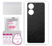 apgo Protective Skin Sticker for the back compatible with Honor Play 40, Wrap Film, Foil, Vinyl - Pattern Black Honeycomb