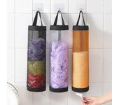Soporte para bolsas de plástico, soporte de malla para bolsas de supermercado, dispensador de bolsas de almacenamiento colgante, rejilla para bolsas de basura, bolsa de almacenamiento amarillo