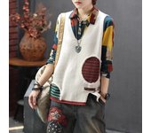 Otoño e Invierno moda nuevo chaleco de punto suelto sin mangas Color a juego jersey con cuello en V suéter de mujer Casual salvaje One Size color rosa