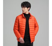 Chaqueta de plumón ligera y cálida de invierno, nueva chaqueta de plumón de color liso con cuello alto, chaqueta corta de plumón de pato blanco para hombre, ropa de moda para hombre M
