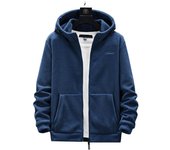 Suéter con capucha para hombre, cárdigan de lana Polar de talla grande para exteriores, abrigo para hombre 8XL negro