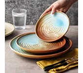 Platos de cerámica retro poco profundos con cambios de horno, platos para carne, platos para sushi, platos para ensaladas, platos para postres, cocina molecular, vajilla creativa.