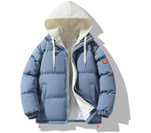 Abrigo de Invierno para Hombre, Acolchado, cálido, Informal, con Cremallera, de algodón a la Moda, Chaqueta Corta de Plumón, Abrigo de Invierno para Hombre, Acolchado, cálido, Ropa con Capucha para Exteriores M blanco