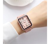 Nueva moda de silicona Relojes de pulsera de cuarzo simples Reloj femenino Reloj de mujer Cualidades Pareja negra Relojes de mujer cuadrados Reloj de cuarzo Pulsera blanca blanco