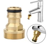 Adaptadores universales para grifo de cocina (5/1 unidad), conector de latón para grifo, adaptador de manguera mezcladora, grifo roscado para jardín, herramientas de riego para jardín.