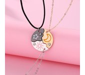 3 unids/set sol Luna estrella colgante collar para niña niños collares de la amistad mejor amigo joyería regalos