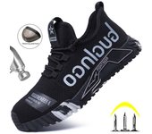 Zapatos de seguridad con punta de acero para hombre, zapatillas de deporte a la moda, zapatos de trabajo a prueba de perforaciones, zapatos protectores de seguridad, zapatos de construcción indestructibles 36