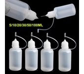 5 unids/set 5/10/20/30/50/100ML botella aplicadora de pegamento con punta de aguja para papel Quilling papel de álbum de recortes DIY herramienta artesanal 5ml blanco