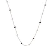Les Trésors De Lily [R7198] - Collier argent 'Boho' noir argenté (rhodié) - 45 cm 2 mm