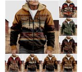 Sudadera con capucha y cremallera de invierno para hombre, con bolsillo de parche, chaqueta informal XXL rojo