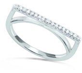 Bague argent 'Sissi' blanc argenté (rhodié) - 1 mm 56 blanco