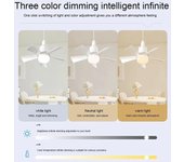Ventilador pequeño con aspas desmontables para el hogar, ventilador de techo con control remoto inteligente para dormitorio de restaurante 85-265V