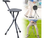 Bastón Plegable 5 Altura LED 3 Capacidad de Carga Mirando Acabado Negro E-Supply Silla, Bastón, Silla, Bastón, Ligero, Ajustes, Incluido, Patas, 80kg,
