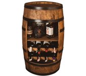 Casier à vin - Creative Cooper - Tonneau en bois, porte-bouteilles et étagère, casier à alcool, 80x50 cm, chêne
