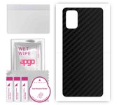 apgo Protective Skin Sticker for the back compatible with Samsung Galaxy M31s, Wrap Film, Foil, Vinyl - Pattern Carbon Black