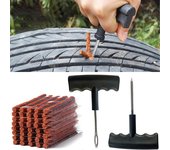 Kit de herramientas para reparación de neumáticos de coche con tiras de goma, juego de tapones para pinchazos de neumáticos sin cámara para camión, motocicleta, herramienta de garaje para neumáticos de coche