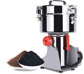 Molinillo de polvo Kurflo de 2500 g, molino eléctrico para uso comercial, molinillo eléctrico doméstico, molino de harina, molino de polvo, molinillo eléctrico, molino de especias, polvo. plata
