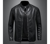 Chaqueta de cuero para motocicleta para hombre, otoño e invierno, nuevo estilo, informal y versátil, corte ajustado, además de chaqueta de cuero de terciopelo grueso de gran tamaño M