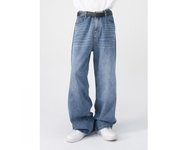 Pantalones vaqueros rectos y holgados con cintura semielástica para hombre S negro
