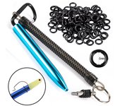Caña de pescar de aleación de aluminio con señuelo blando 1 rod (no silicone rings) negro