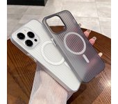 Funda de silicona corrugada Magsafe mate suave para iPhone 11, 12, 13, 14 y 15 Pro Max, magnética, a prueba de golpes, transparente For iPhone 11