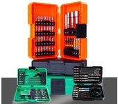 Juego de brocas para taladro de impacto y destornillador para atornillar y taladrar madera, metal y cemento con estuche de almacenamiento
