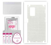 apgo Protective Skin Sticker for the back+sides compatible with Oppo A76, Full Wrap Film, Foil, Vinyl - Pattern White Fabric