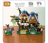 LOZ 1233 Casa fantasma de Halloween calabaza espantapájaros monstruo tumba jardín modelo Mini bloques de construcción de juguete para niños sin caja